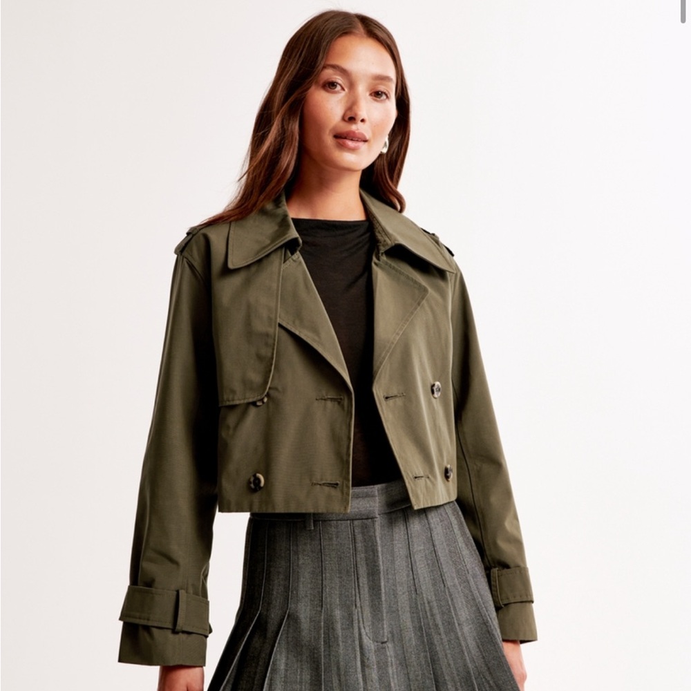 Olive Green Women's Cropped Jacket